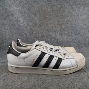 Adidas Shoes Mens 7.5 Superstar Sneakers Casual Lace Up Trainer Lifestyle White